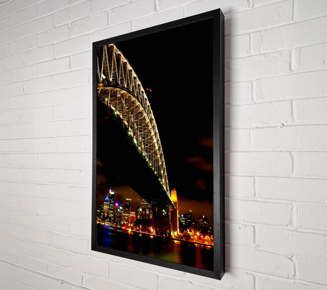  A Canvas Print of Sydney Harbour Bridge Brown Nights Canvas Art