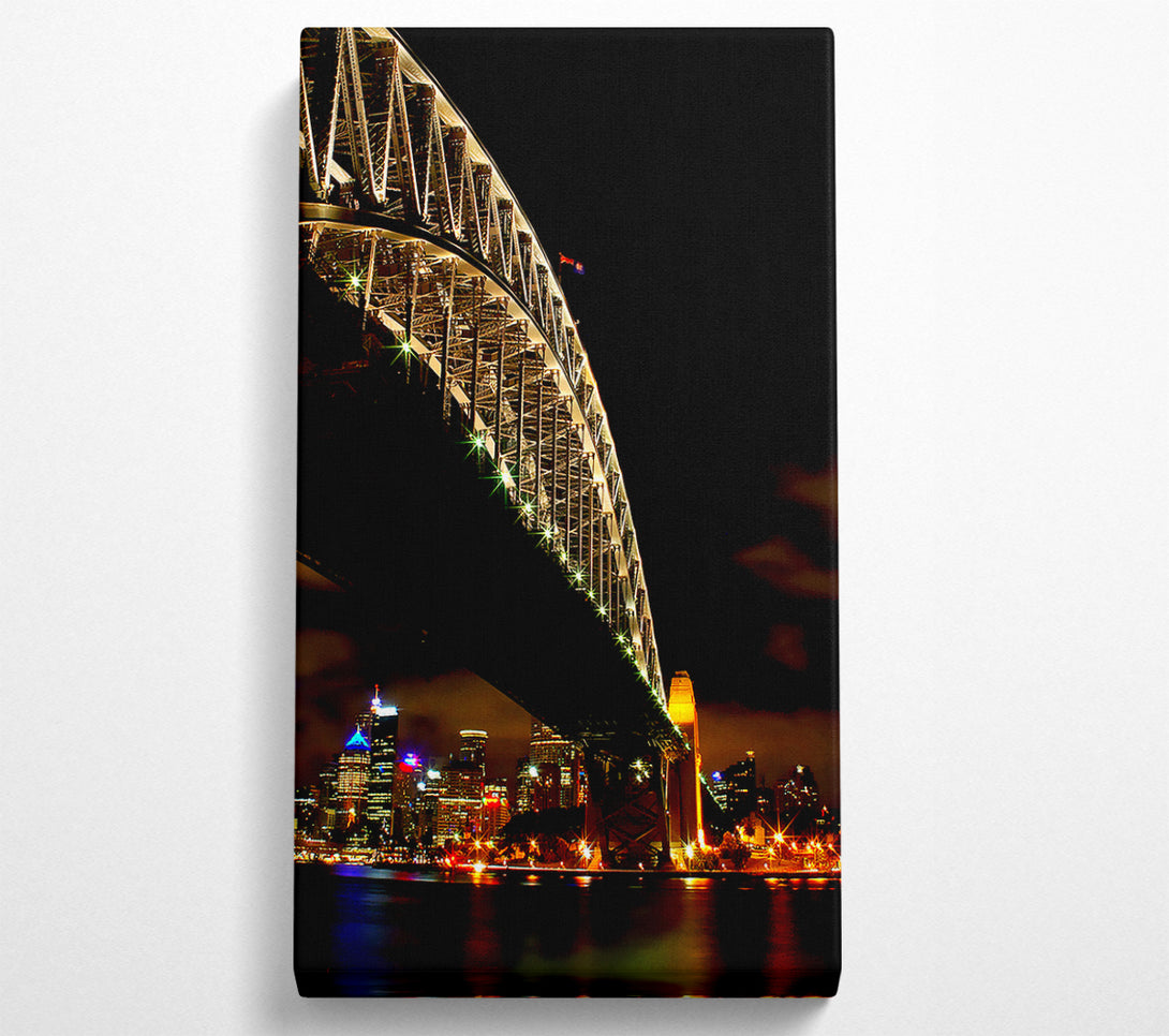  A Canvas Print of Sydney Harbour Bridge Brown Nights Canvas Art
