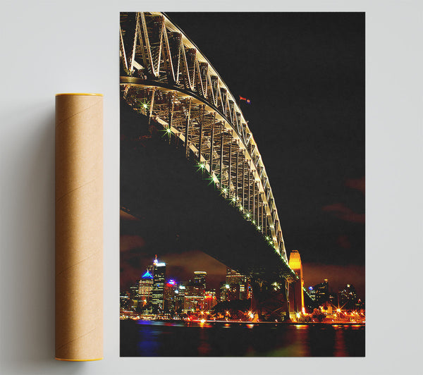 Sydney Harbour Bridge Brown Nights Giclee Print