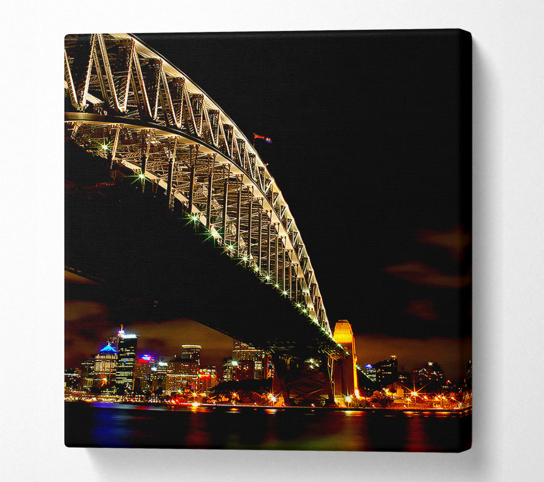  A Canvas Print of Sydney Harbour Bridge Brown Nights Canvas Art