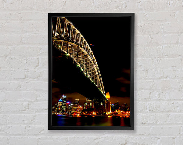 Sydney Harbour Bridge Brown Nights Framed Print