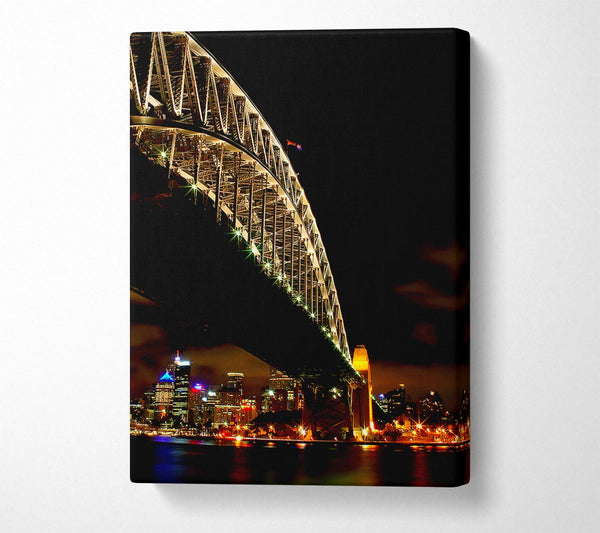  A Canvas Print of Sydney Harbour Bridge Brown Nights Canvas Art