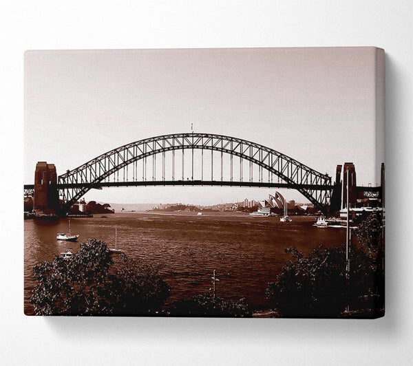  A Canvas Print of Sydney Harbour Bridge Brown Canvas Wall Art