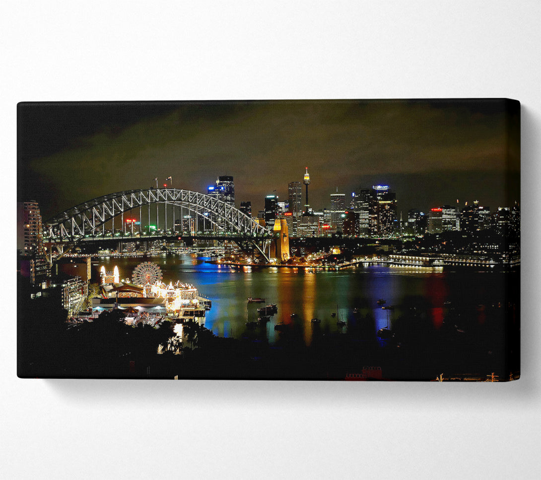  A Canvas Print of Sydney Harbour Bridge Evening Glow Canvas Art