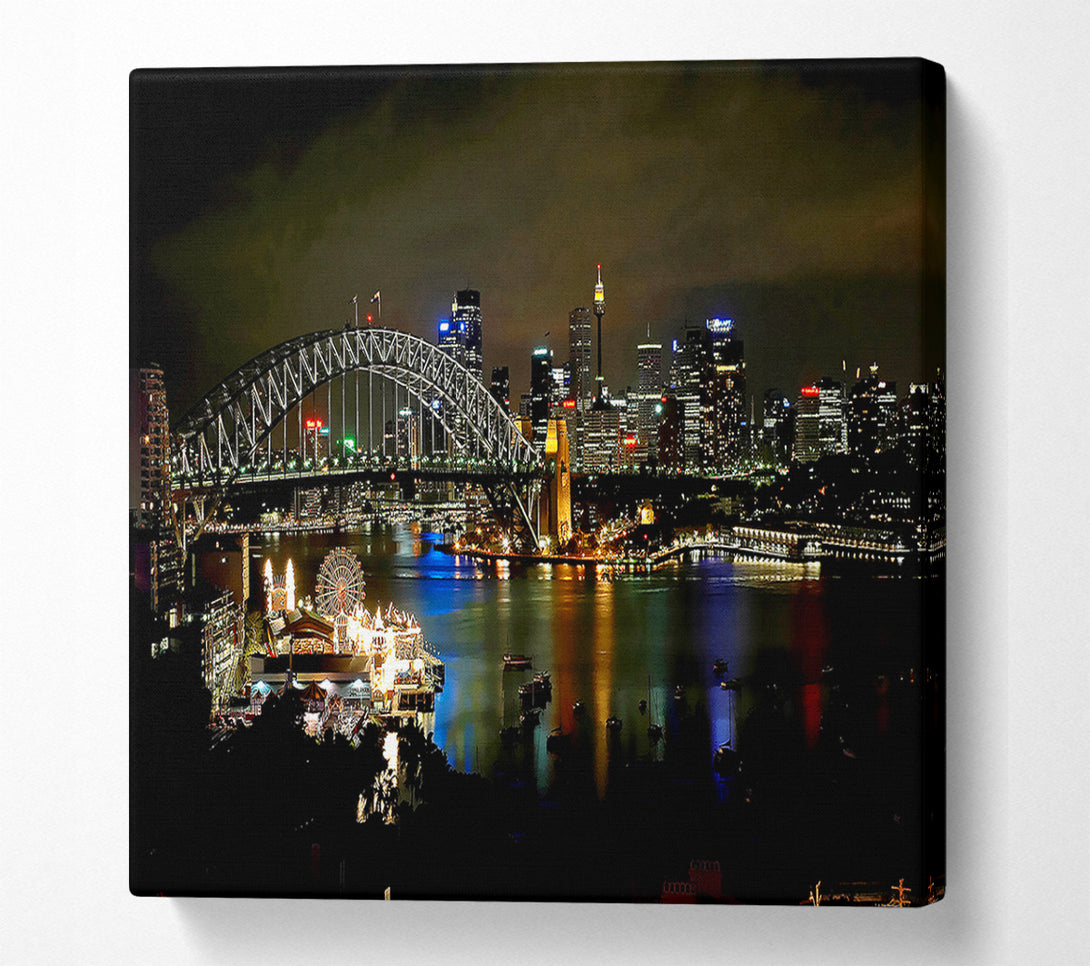  A Canvas Print of Sydney Harbour Bridge Evening Glow Canvas Art