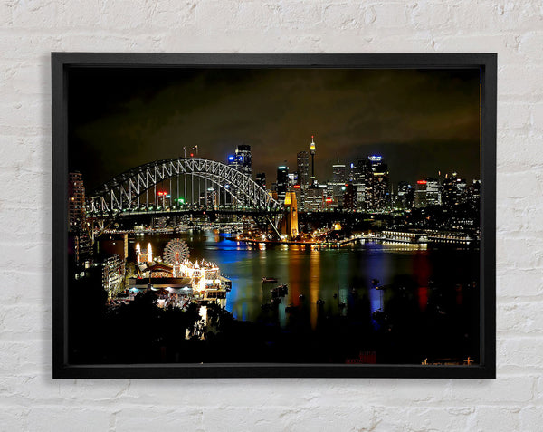 Sydney Harbour Bridge Evening Glow Framed Print