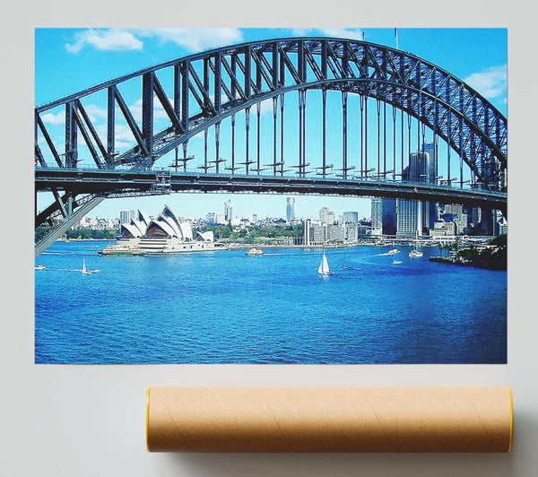 Sydney Harbour Bridge Opera House View Colour Print