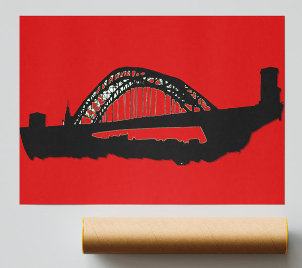 Sydney Harbour Bridge Retro Red Poster