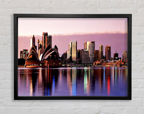 Sydney Harbour Opera House Stunning Pink Reflections Framed Print