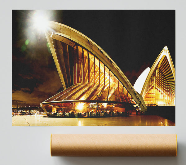 Sydney Opera House Golden Glow Poster