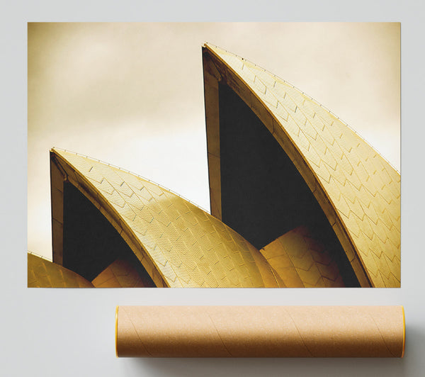 Sydney Opera House Peaks Sepia Print