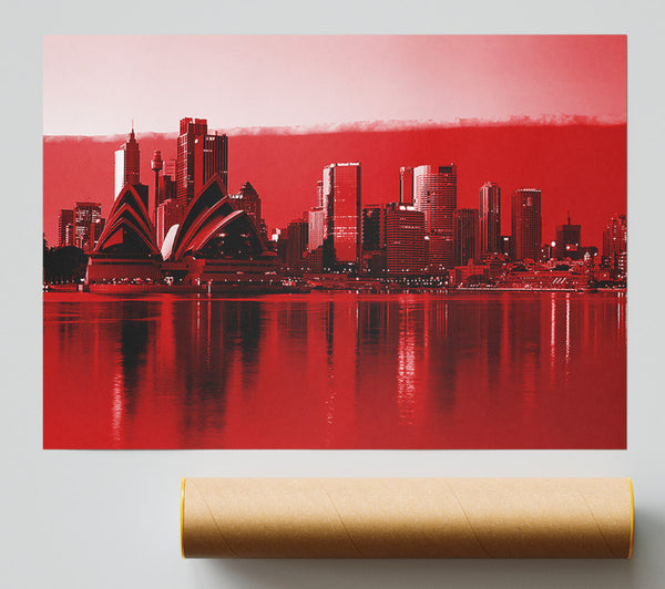 Sydney Opera House Red Poster