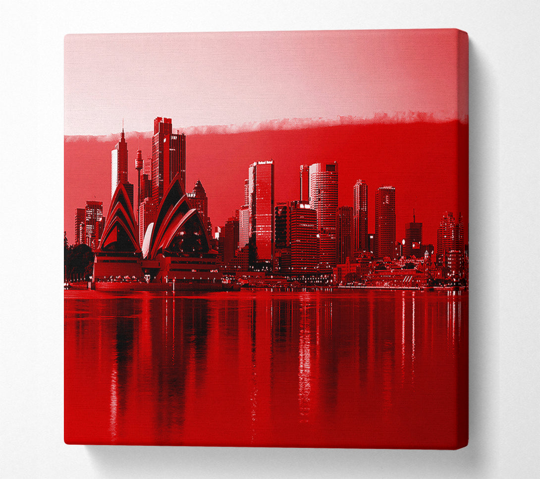 A Canvas Print of Sydney Opera House Red Canvas Art