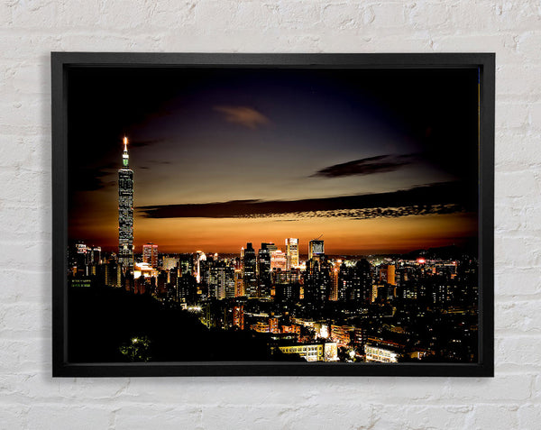 Taipei Skyline Framed Print