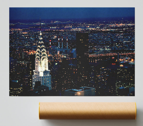 The Chrysler Building At Night Giclee Print