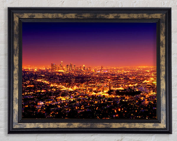 The City Of The Burning Lights Framed Print