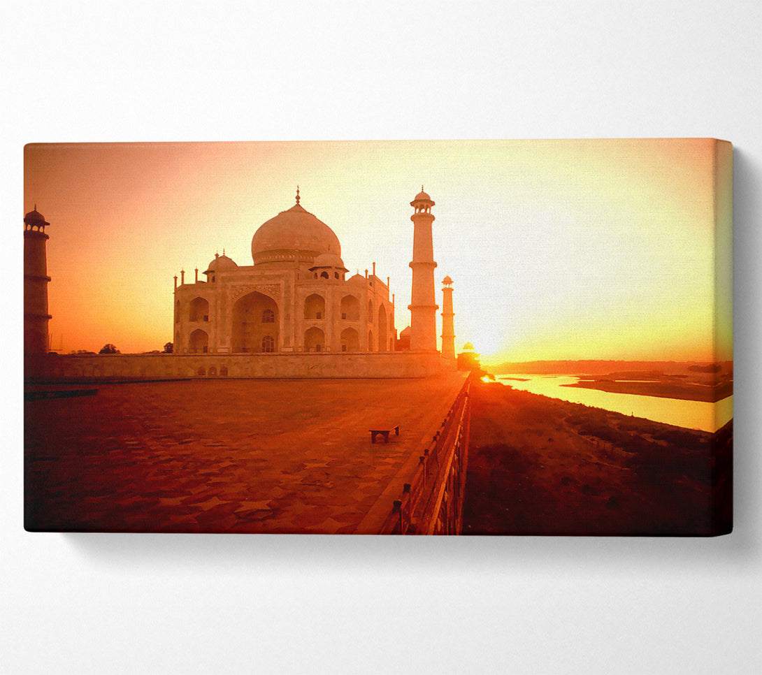  A Canvas Print of The Taj Mahal At Sunset India Canvas Wall Art