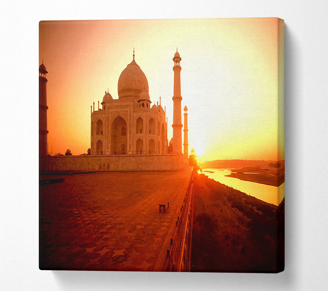  A Canvas Print of The Taj Mahal At Sunset India Canvas Wall Art