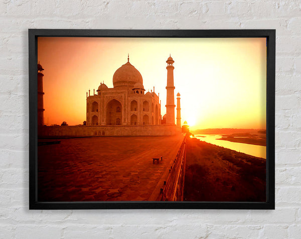 The Taj Mahal At Sunset India Framed Print