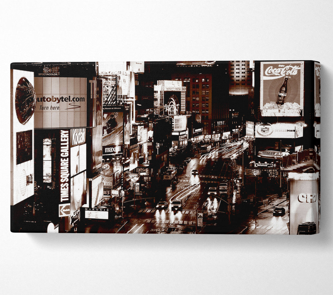  A Canvas Print of Times Square New York Brown Canvas Print