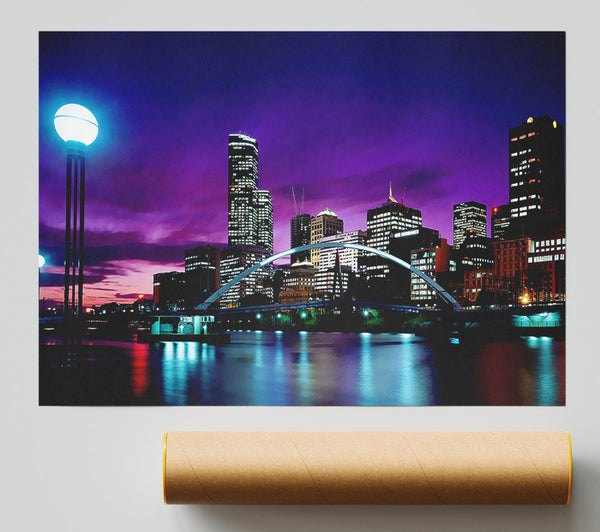 Toronto Purple Glow Print