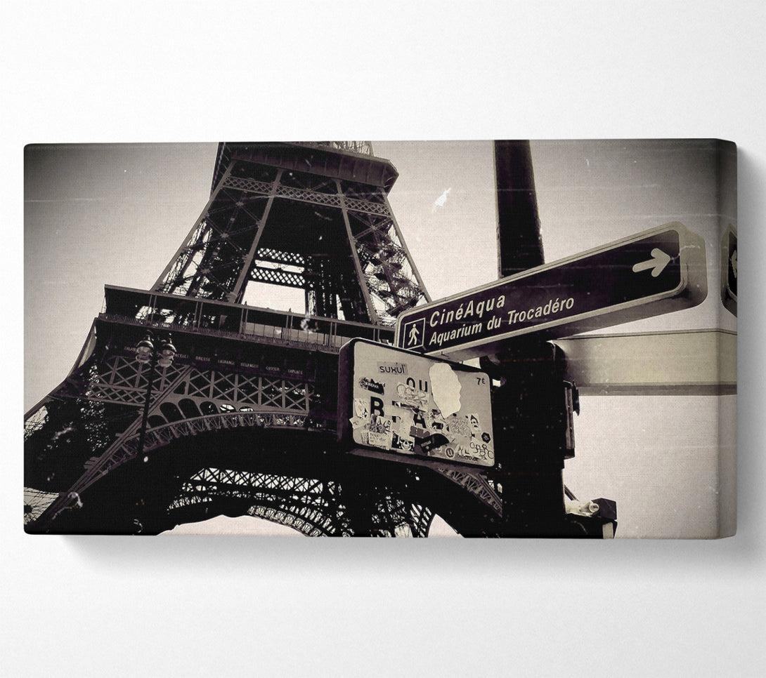  A Canvas Print of Tour Eiffel Tower Vintage B n W Canvas Wall Art