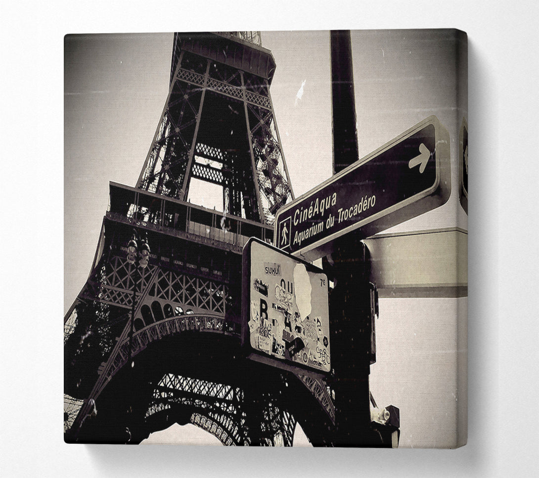  A Canvas Print of Tour Eiffel Tower Vintage B n W Canvas Wall Art