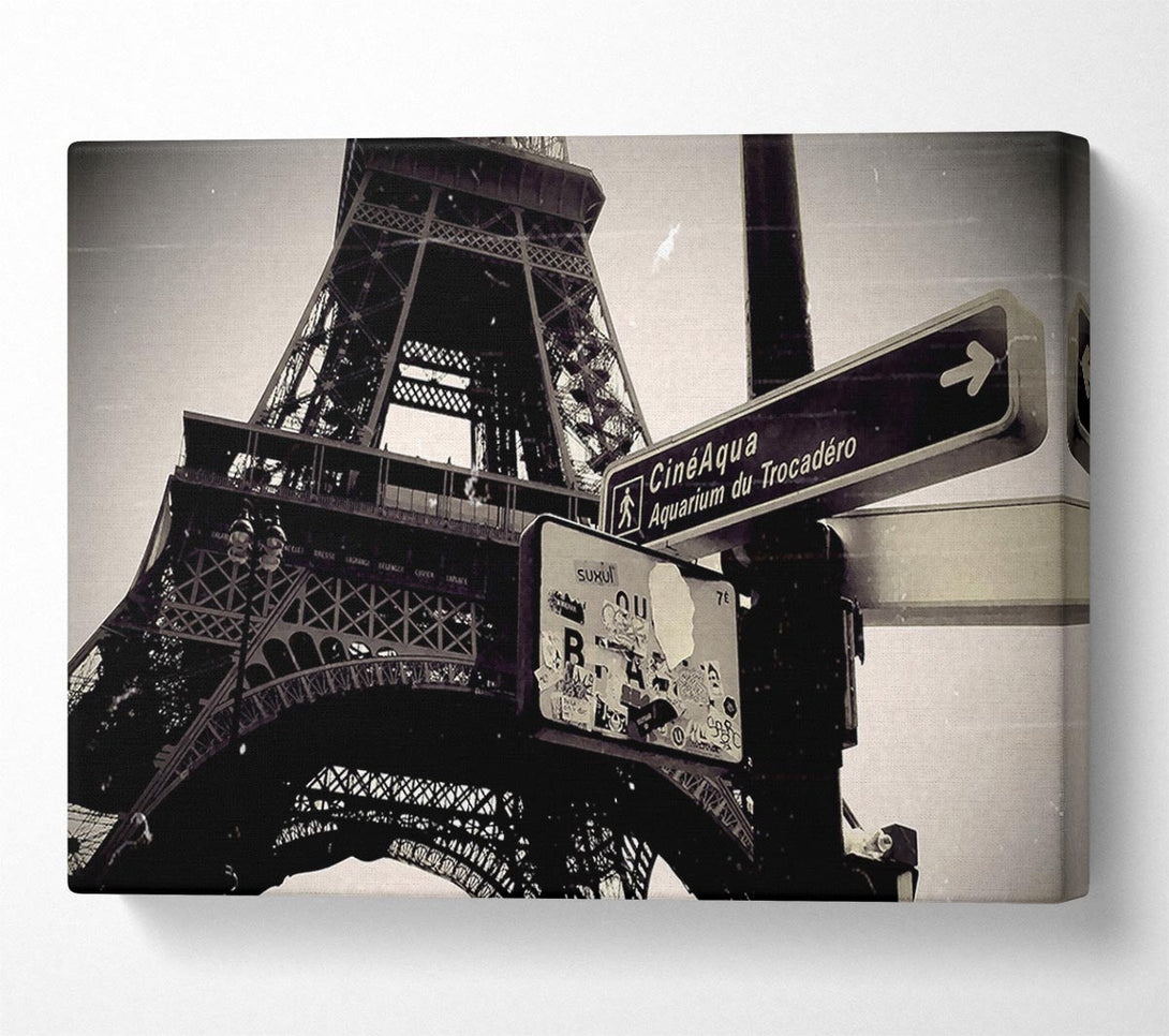  A Canvas Print of Tour Eiffel Tower Vintage B n W Canvas Wall Art