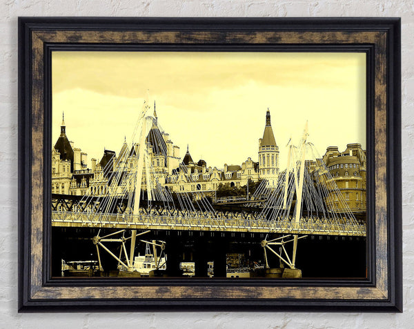 Tower Bridge London Sepia Framed Print