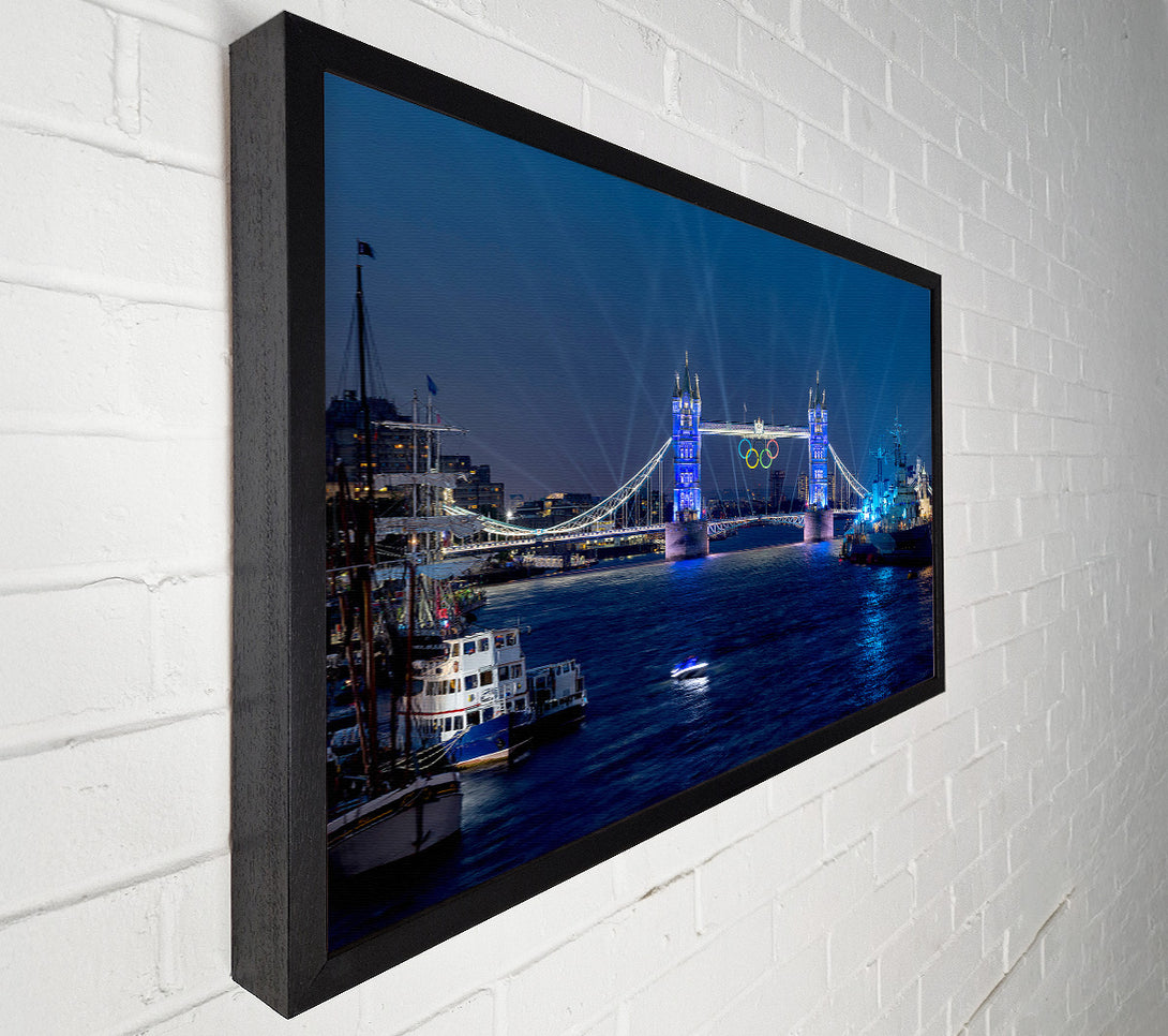  A Canvas Print of Tower Bridge Olympic Lighting London Canvas Wall Art