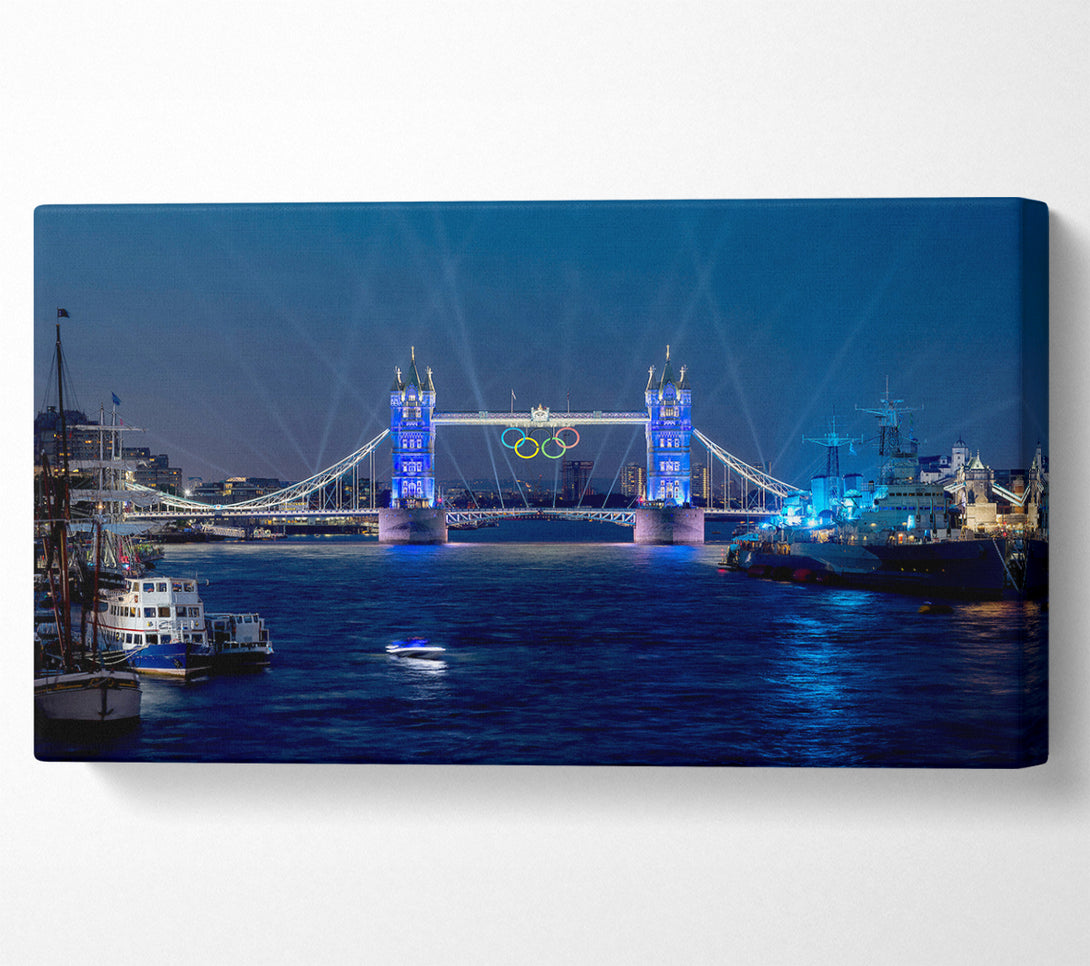  A Canvas Print of Tower Bridge Olympic Lighting London Canvas Wall Art