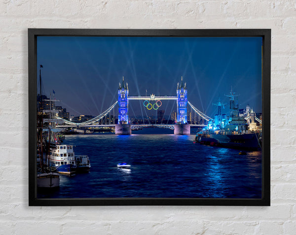 Tower Bridge Olympic Lighting London Framed Print