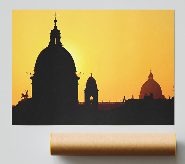 Turkish Rooftop Sunset Print