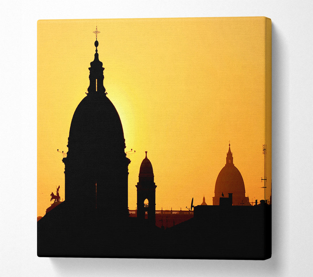  A Canvas Print of Turkish Rooftop Sunset Canvas Art