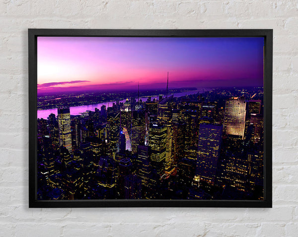 Twilight In New York City Framed Print