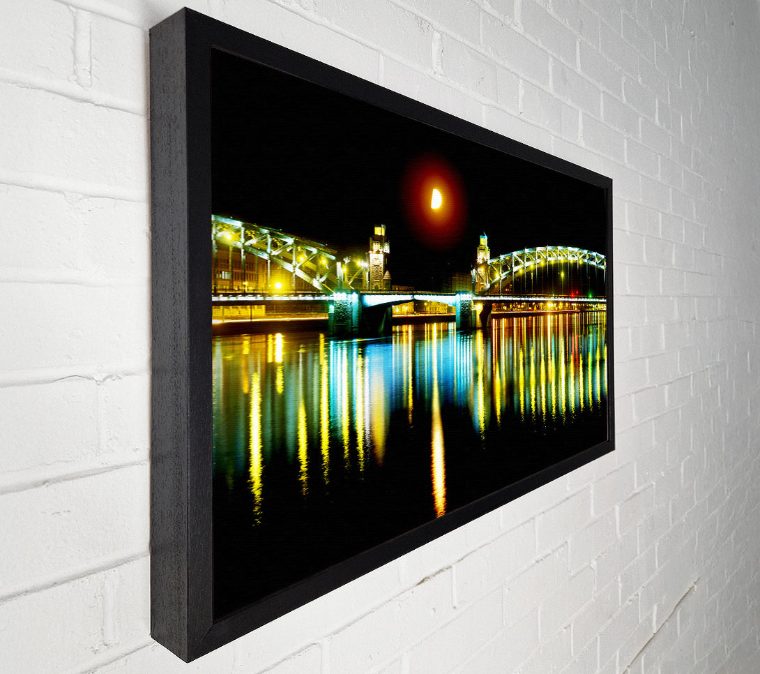  A Canvas Print of Twin Bridge Moonlight Canvas Print