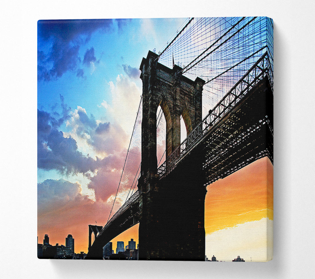  A Canvas Print of Under Brooklyn Bridge Sunlight Canvas Print