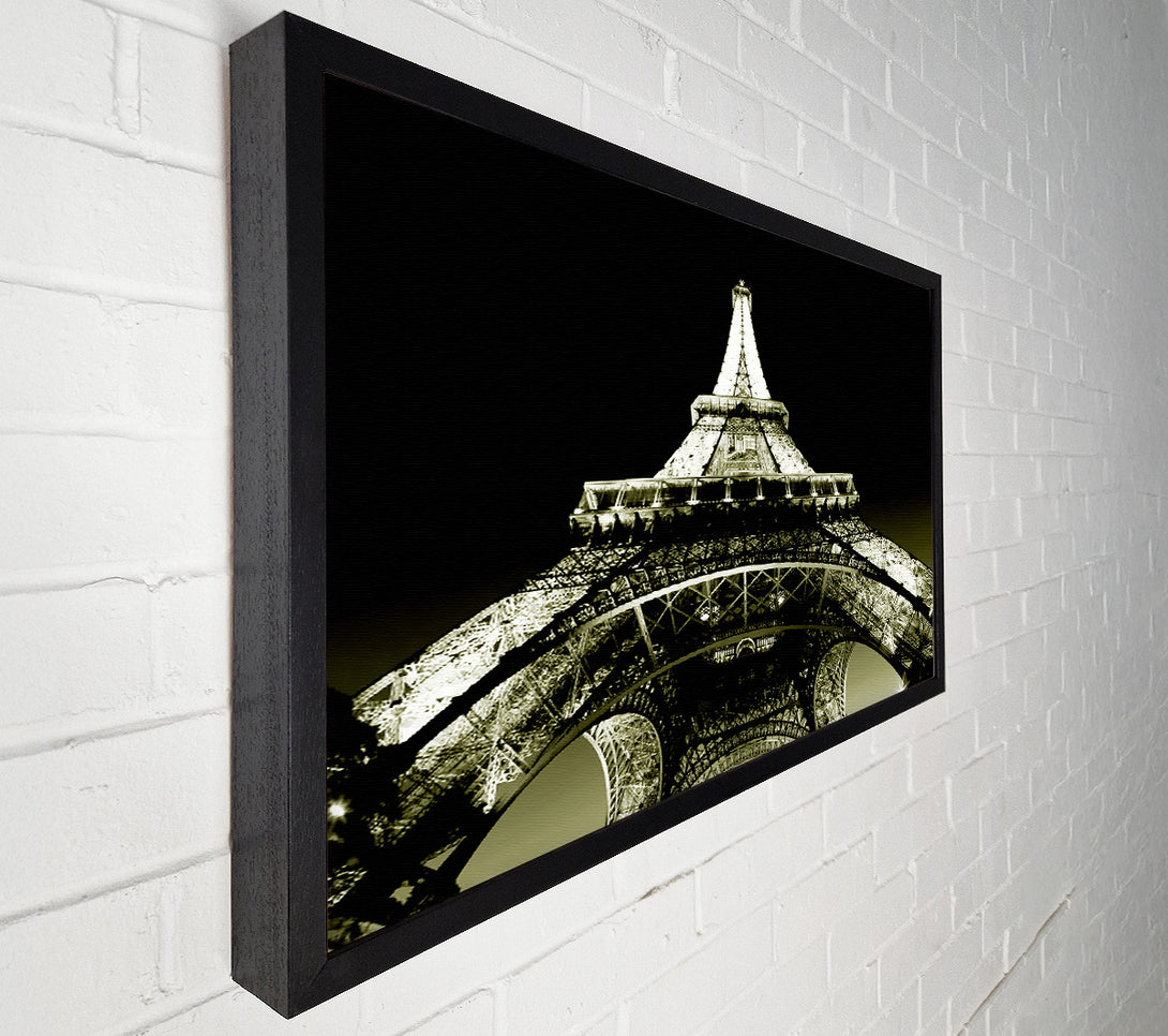  A Canvas Print of Under The Eiffel Tower Sepia Canvas Print