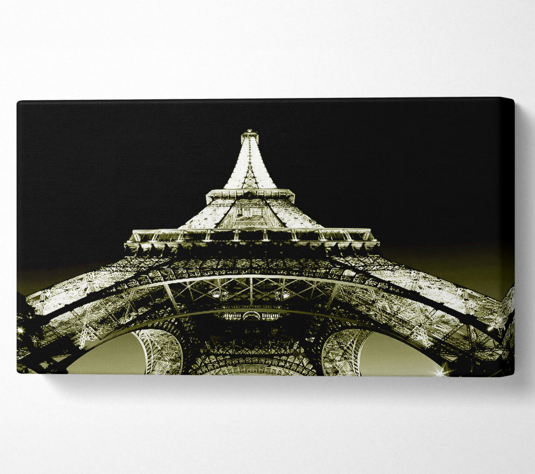  A Canvas Print of Under The Eiffel Tower Sepia Canvas Print