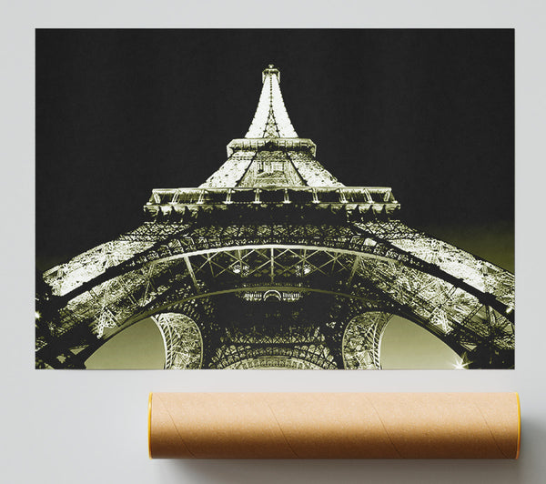 Under The Eiffel Tower Sepia Print