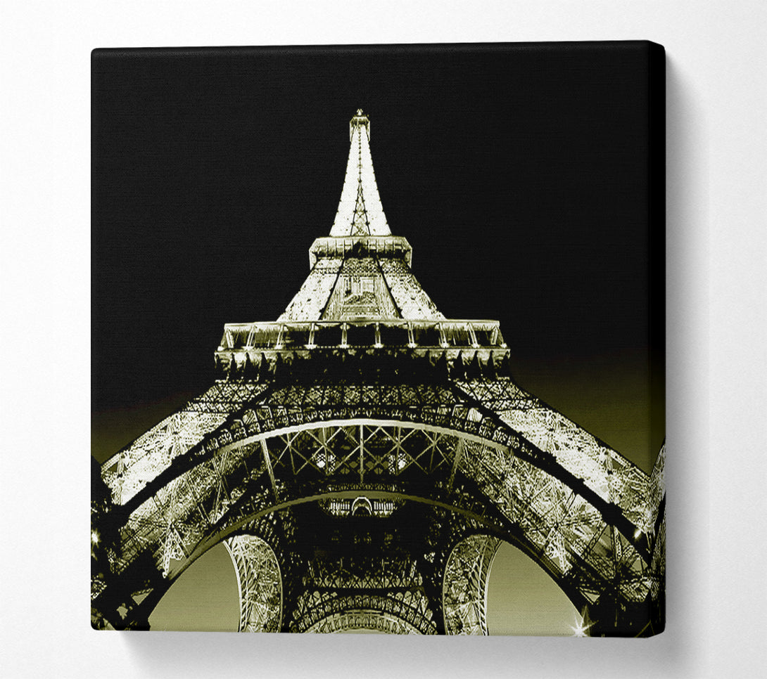  A Canvas Print of Under The Eiffel Tower Sepia Canvas Print
