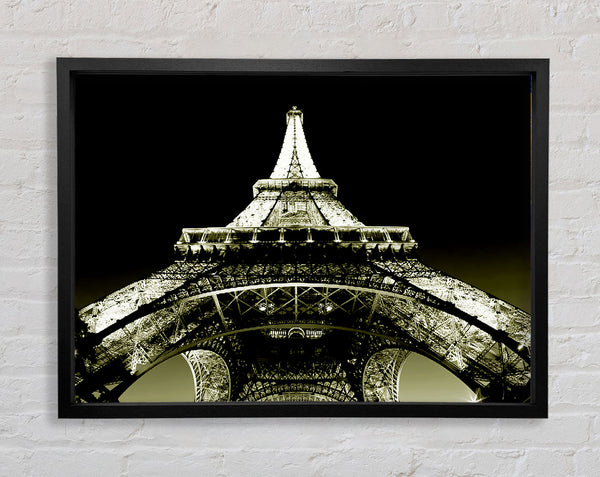Under The Eiffel Tower Sepia Framed Print