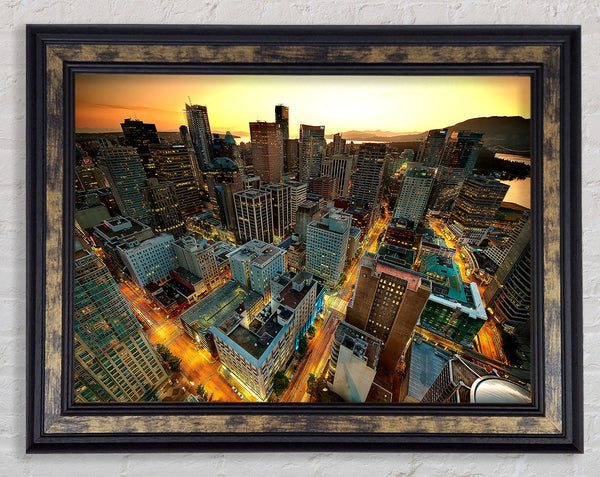 Vancouver Sunset Canada Framed Print