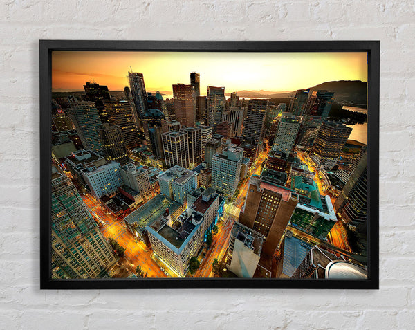 Vancouver Sunset Canada Framed Print