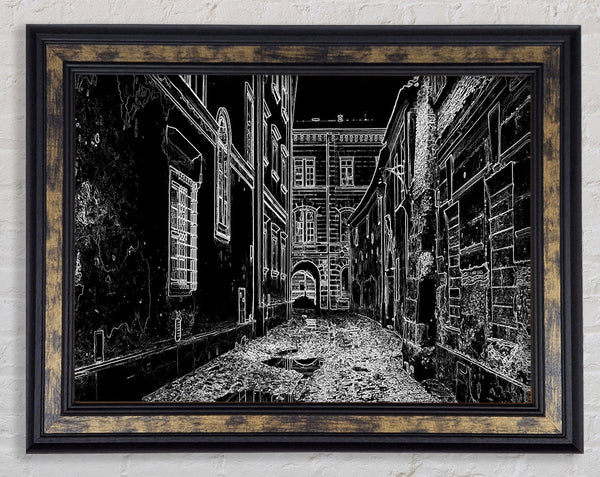 Venice City Streets Psychedelic Framed Print