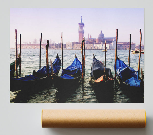Venice Gondola Line-Up Print