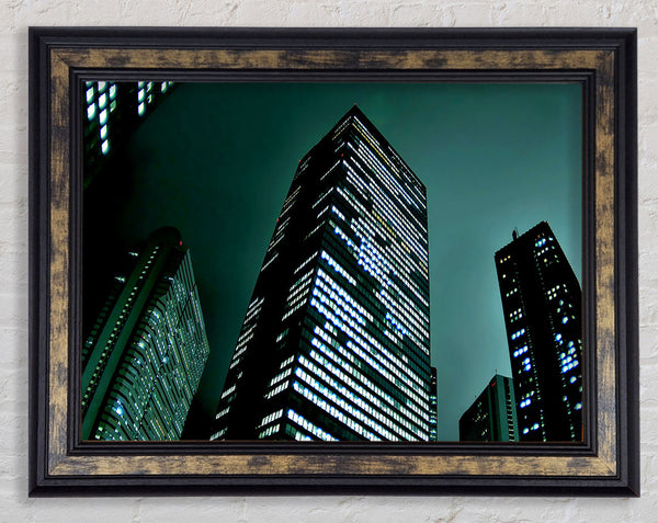 Vertical Green Nights Framed Print