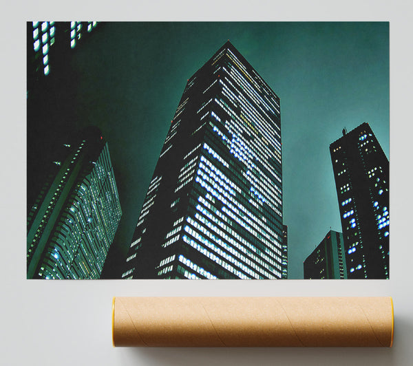 Vertical Green Nights Poster