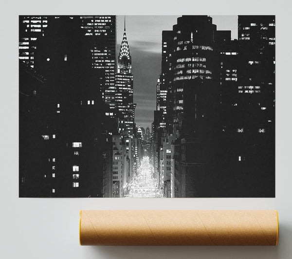 View Down 5Th Avenue New York B N W Print