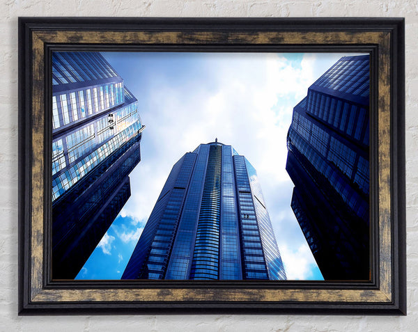 Window Cleaning Skyscrapers Framed Print